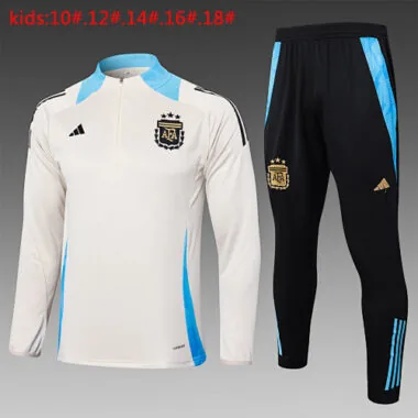 2024 Argentina Kids Long Sleeve Training Suit Football Shirts(4)
