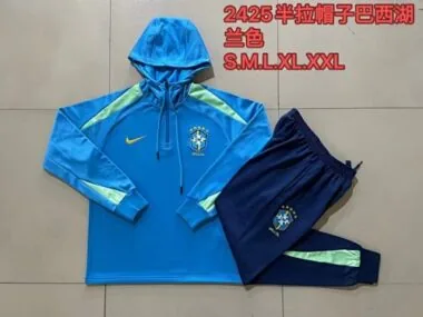 2024 Brazil Hoodie Long Sleeve Training Suit Football Shirts