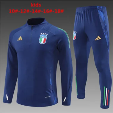2024 Italy Kids Long Sleeve Training Suit Football Shirts(2)