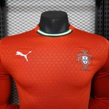 2025 Portugal Home Red Long sleeves Player Version Football AAAAJersey