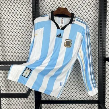 1998 Argentina Home Long Sleeves Football AAAAJersey