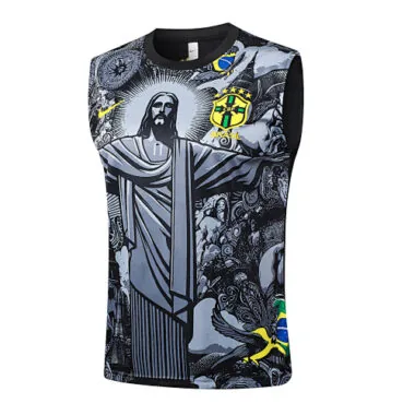 2024 Brazil Christ the Redeemer Grey Vest Kit Soccer