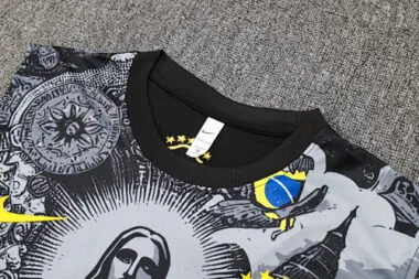 2024 Brazil Christ the Redeemer Grey Vest Kit Soccer