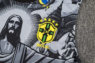 2024 Brazil Christ the Redeemer Grey Vest Kit Soccer