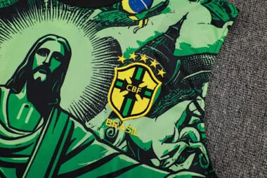 2024 Brazil Christ the Redeemer Green Vest Kit Soccer
