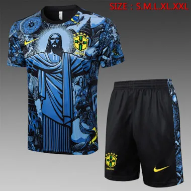 2024 Brazil Christ the Redeemer Blue Special Edition Kit Soccer