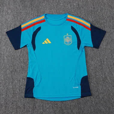 2026 Spain Blue Training Kids Kit Soccer T-Shirt