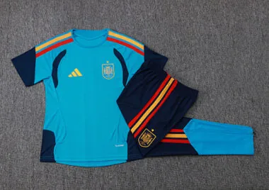 2026 Spain Blue Training Kids Kit Soccer T-Shirt