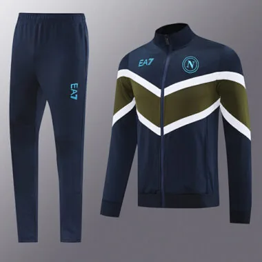 24-25 Napoli Navy&amp;Green Football Tracksuit Long Jacket Suits