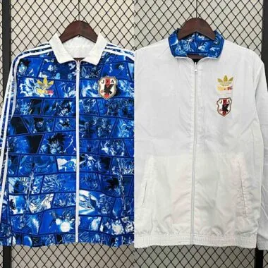 2024 Japan Blue&White Trench Coat Reversible Windbreaker Jacket Soccer AAAAJersey Yupoo