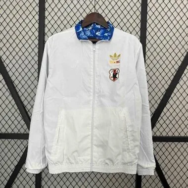 2024 Japan Blue&White Trench Coat Reversible Windbreaker Jacket Soccer
