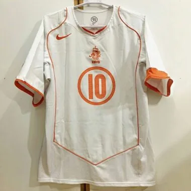 2004 Netherlands Away Retro Kit Vantage Shirt Soccer Jerseys