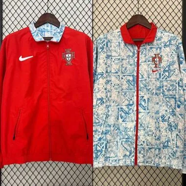 2024 Portugal Trench Coat Reversible Windbreaker Double-Sides Jacket Soccer Yupoo
