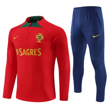 2023 Portugal Red Long Sleeve Training Suit Yupoo
