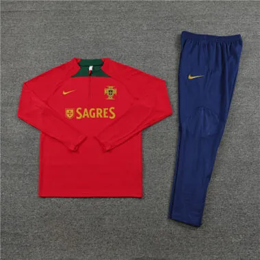 2023 Portugal Red Long Sleeve Training Suit Yupoo