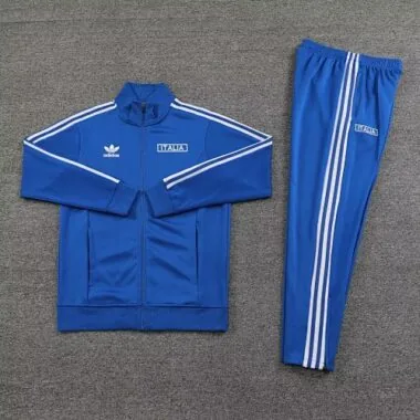 2024 Italy Long Sleeve Kits Blue Jacket Suits Soccer Jerseys