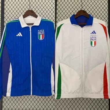 2024 Italy Reversible Windbreaker Home&Away Style Double-Sides Jacket Soccer Jerseys For Sale