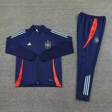 2024 Spain Long Sleeve Kits Navy Jacket Suits Soccer Jerseys