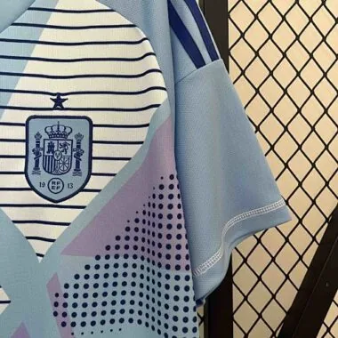 2024 Spain Goalkeeper Blue Kit Football
