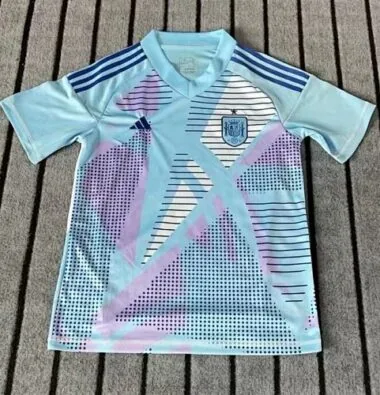 2024 Spain Goalkeeper Blue Kit Football
