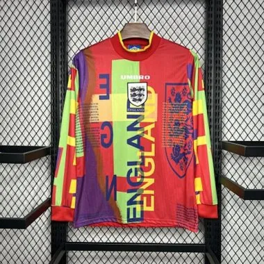 95-96 England Retro GoalKeeper Long Sleeve Kit Vintage Shirt Soccer