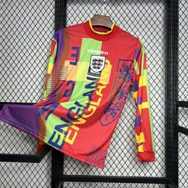 95-96 England Retro GoalKeeper Long Sleeve Kit Vintage Shirt Soccer