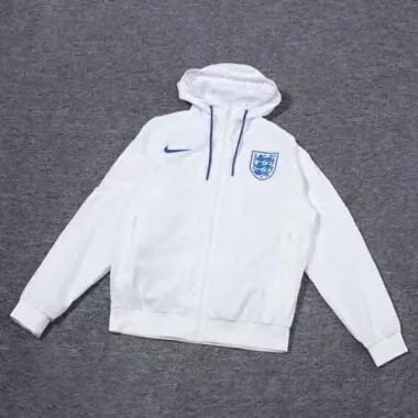 2024 England White Wincbreak Hoodie Jackets Football
