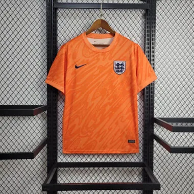 2024 England Goalkeeper Kit Orange UEFA Euro Shirt Football