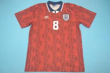 1994 England Auswärtstrikot in Rot