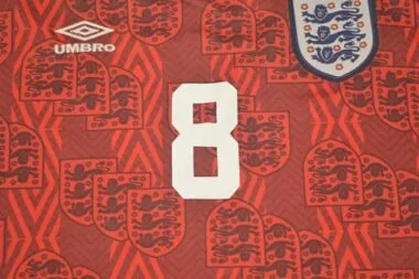 1994 England Auswärtstrikot in Rot