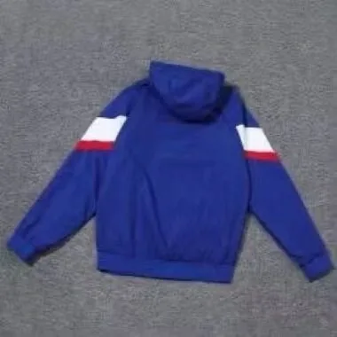 2024 France Blue Windbreaker Hoodie Jackets Football
