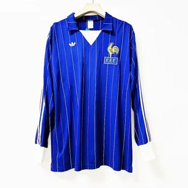 80-82 France Home Retro Kit Long Sleeve Shirt Jersey Supplier Yupoo