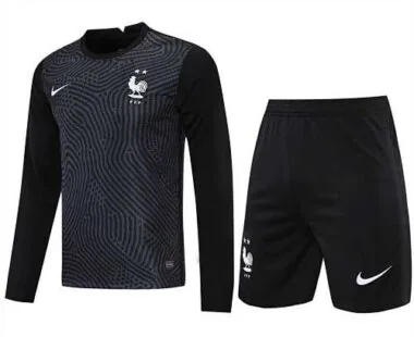 2021 France black goalkeeper long sleeve