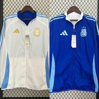 2024 Argentina Trench Coat Reversible Windbreaker Double-Sides Jacket Soccer AAAAJersey Yupoo
