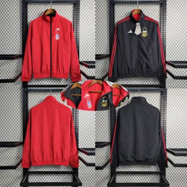 2024 Argentina Red and Black Reversible Windbreaker Double-Sides Jacket Supllier Yupoo
