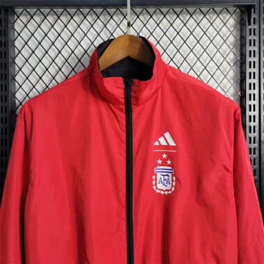 2024 Argentina Red and Black Reversible Windbreaker Double-Sides Jacket Supllier