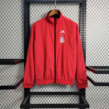 2024 Argentina Red and Black Reversible Windbreaker Double-Sides Jacket Supllier