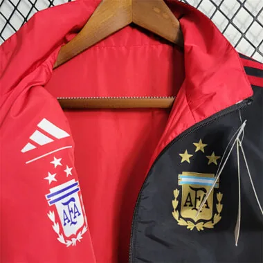 2024 Argentina Red and Black Reversible Windbreaker Double-Sides Jacket Supllier