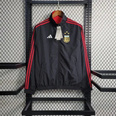 2024 Argentina Red and Black Reversible Windbreaker Double-Sides Jacket Supllier