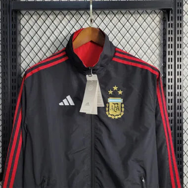 2024 Argentina Red and Black Reversible Windbreaker Double-Sides Jacket Supllier