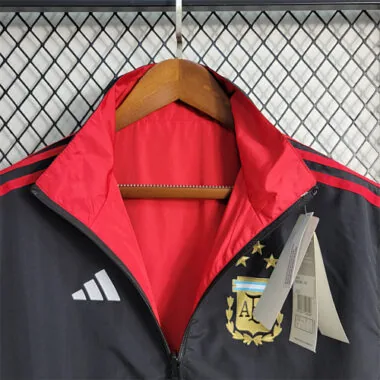 2024 Argentina Red and Black Reversible Windbreaker Double-Sides Jacket Supllier