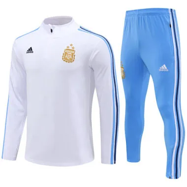 2023 Argentina Long Sleeve Kits White Zipper Training Suits Jersey Supplier Yupoo