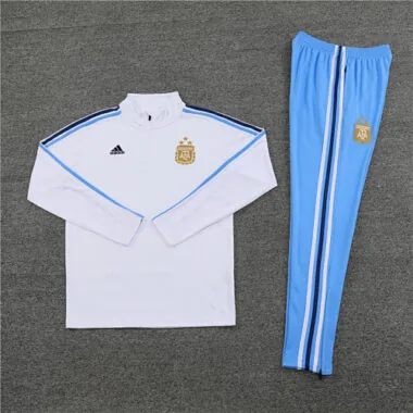 2023 Argentina Long Sleeve Kits White Zipper Training Suits Jersey