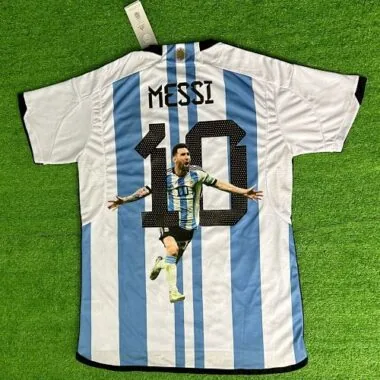 2022 Argentina World Cup Champion Messi #10 First Anniversary Special Edition Soccer Jersey