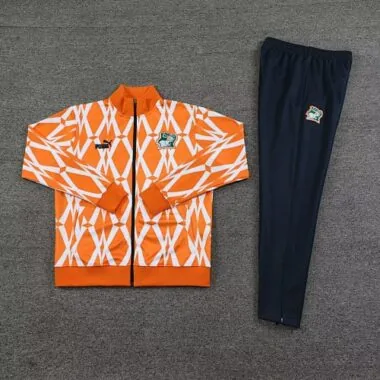 2023 Ivory Coast Orange Jacket Suits Football Tracksuit