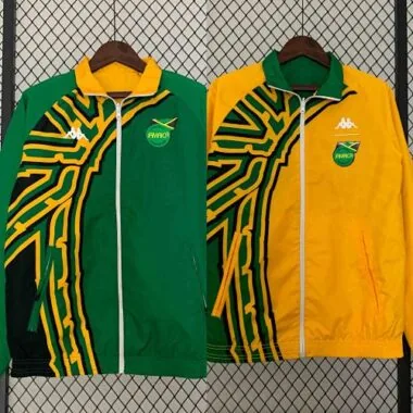 2024 Jamaica Reversible Windbreaker Orange&Green Double-Sides Jacket Soccer Jerseys For Sale
