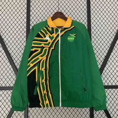 2024 Jamaica Reversible Windbreaker Orange&Green Double-Sides Jacket Soccer Jerseys For Sale