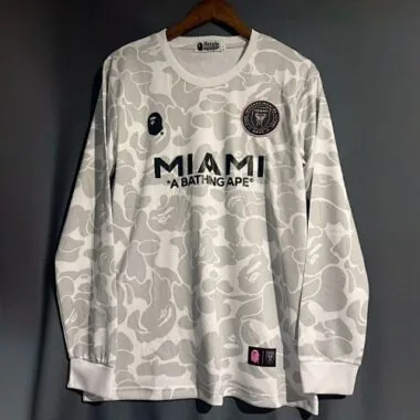 23-24 Inter Miami Limited Gris White Shirt Long Sleeve Joint Edition Kit Soccer Jerseys Yupoo