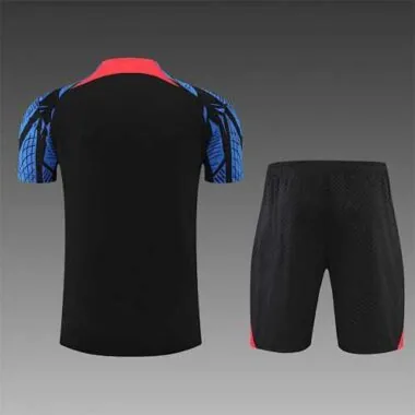 2022 Portugal Training Suit Short Sleeve Kit Black