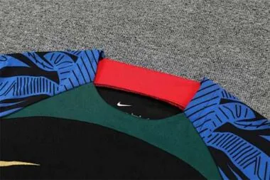 2022 Portugal Training Suit Short Sleeve Kit Black